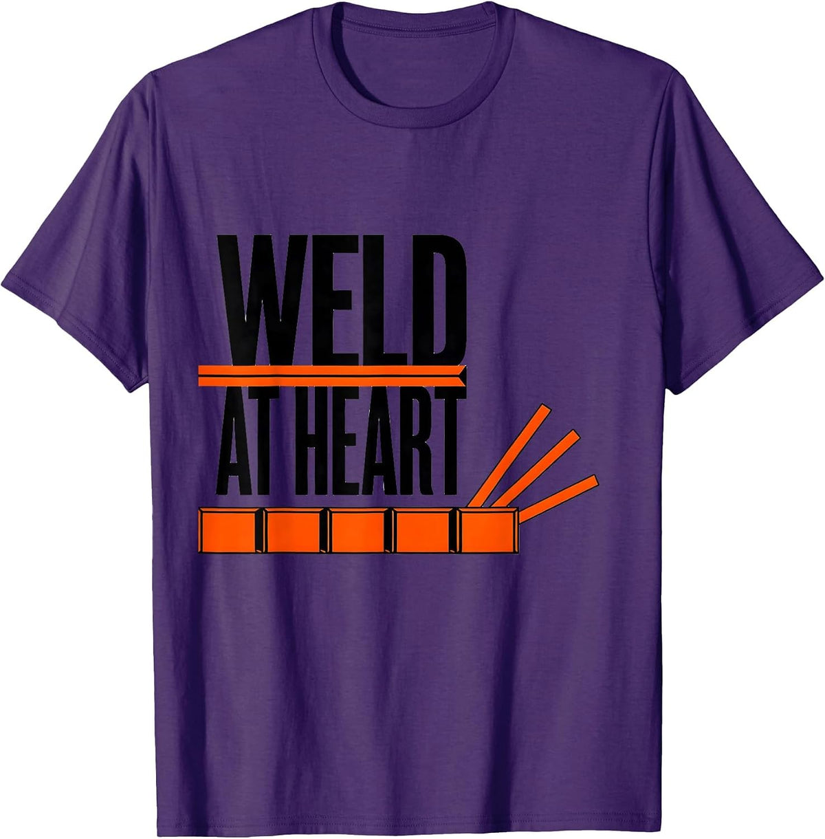 Weld At Heart Funny Welder Metal Worker Trade Humor T-Shirt - Purple