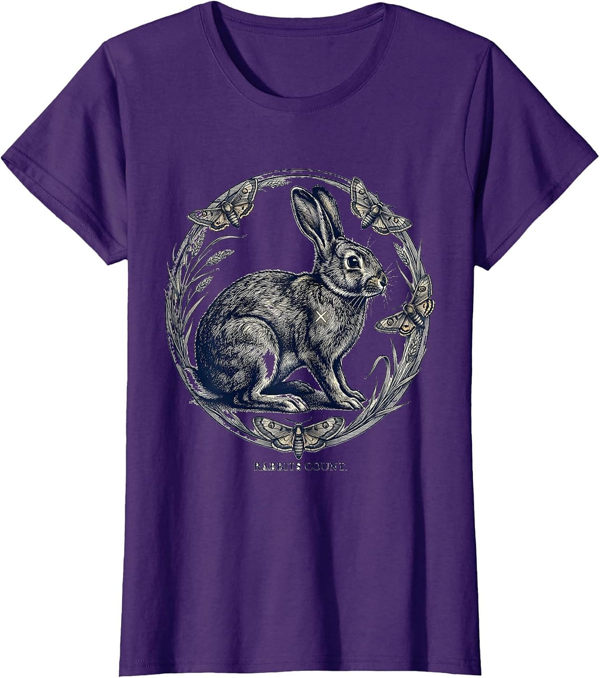 Women's Rabbits Count Alt Goth Kawaii Bunny Rabbit Aesthetic T-Shirt - Purple