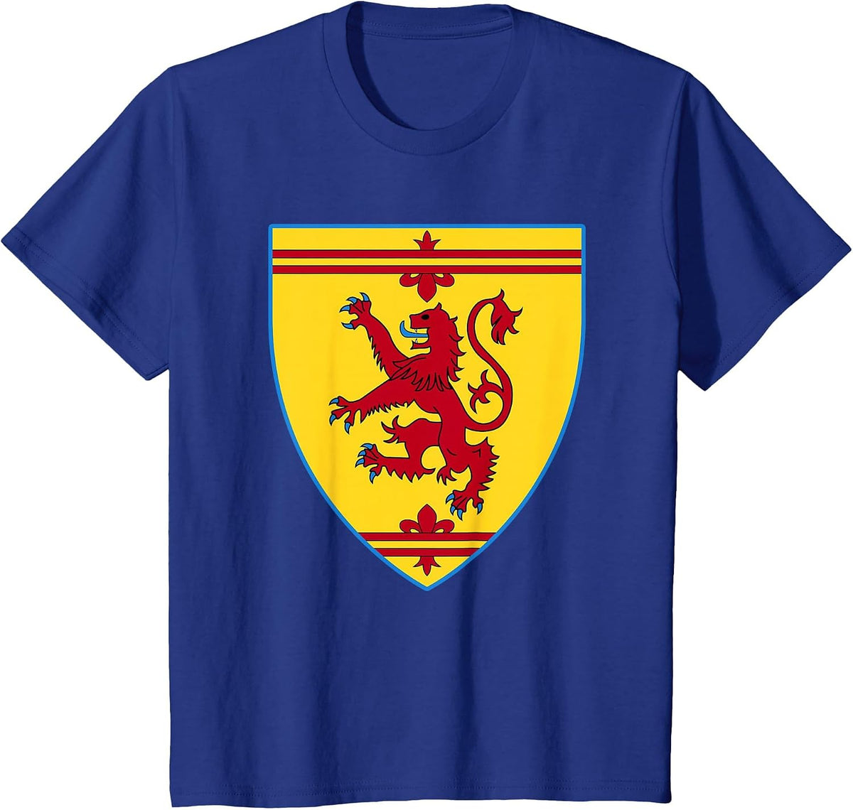 English Lion Crest Shield Medieval Knight Costume T-Shirt - Royal Blue