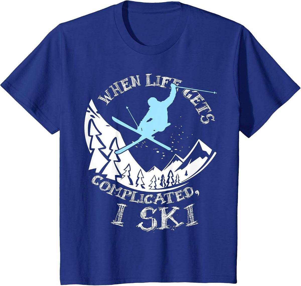 Skiing T-Shirt - Royal Blue