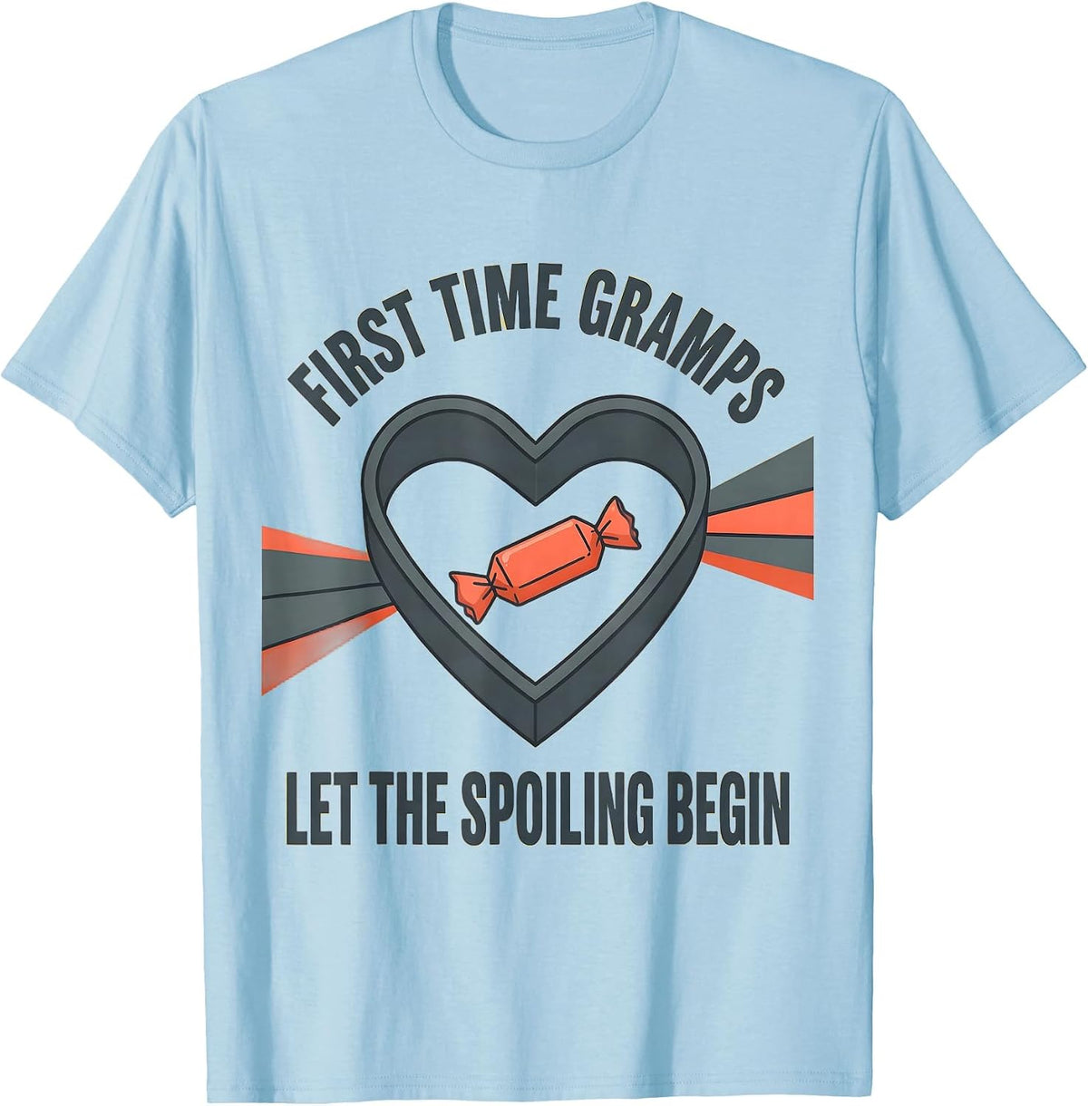 First Time Gramps Let The Spoiling Begin Grandpa T-Shirt, Men, Baby Blue, XX-Large - As Pictured