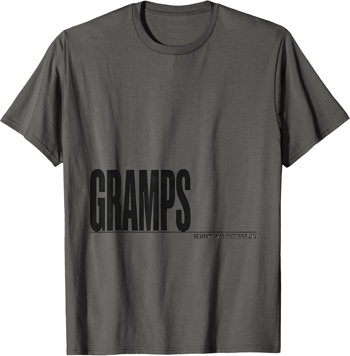 Men's GRAMPS BEDTIME IS A SUGGESTION Funny Grandpa Gift T-Shirt - Asphalt Grey