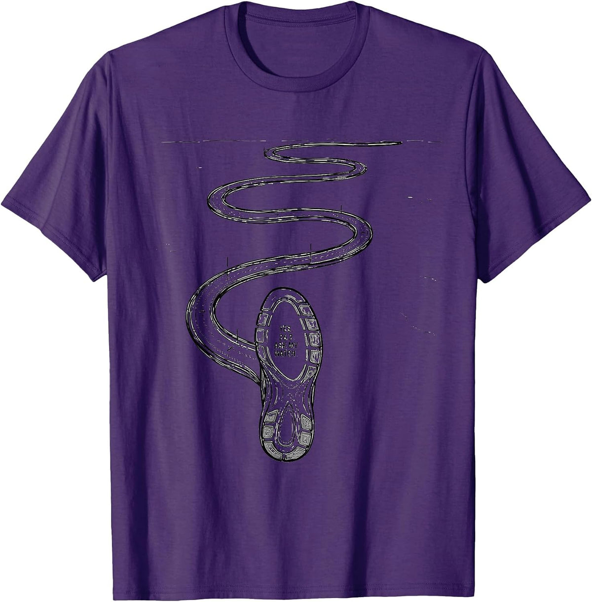 Men's Yes. 26.2. Ask My Watch Funny Runner Marathon Gift T-Shirt - Purple
