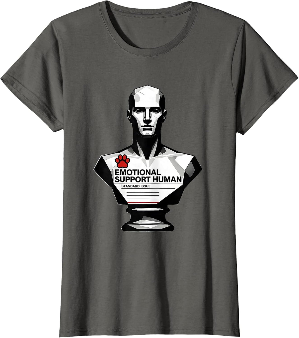 Women's Emotional Support Human, Standard Issue Counselor T-Shirt - Asphalt Grey