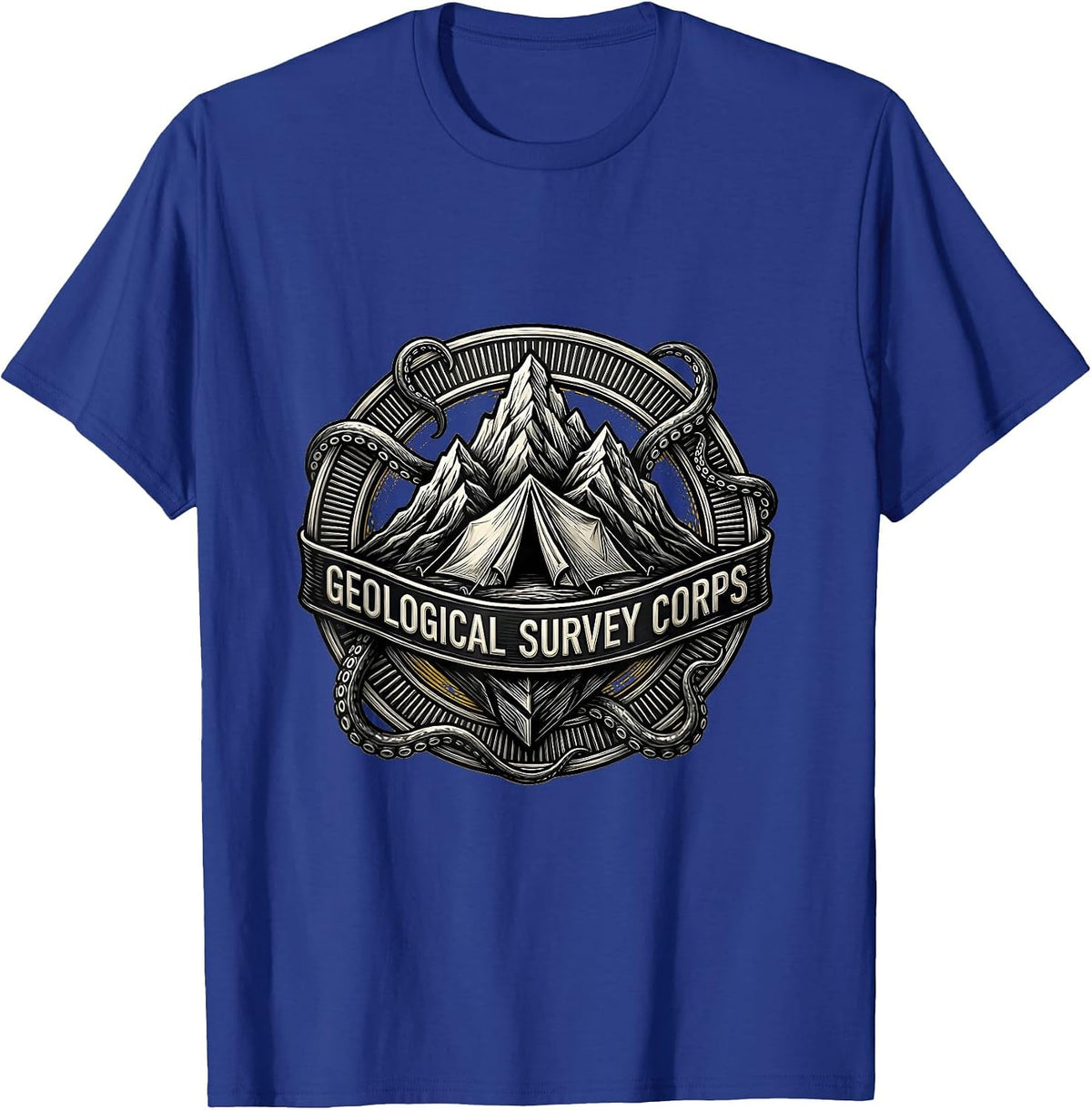 Geological Survey Corps Funny Lovecraft Cosmic Horror Fan T-Shirt - Royal Blue
