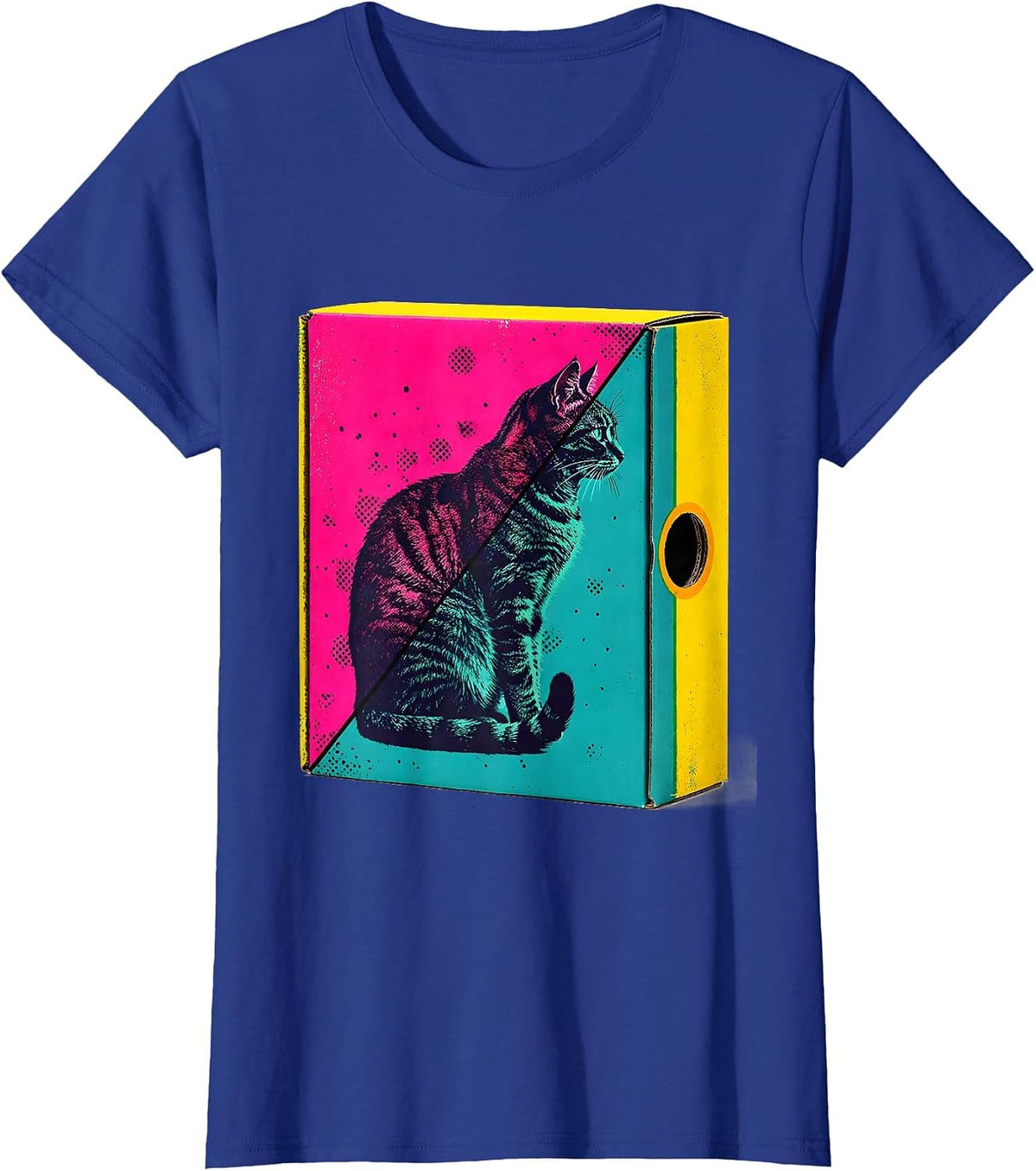 Women's Schrödinger Cat Box Quantum Physics Humor T-Shirt - Royal Blue
