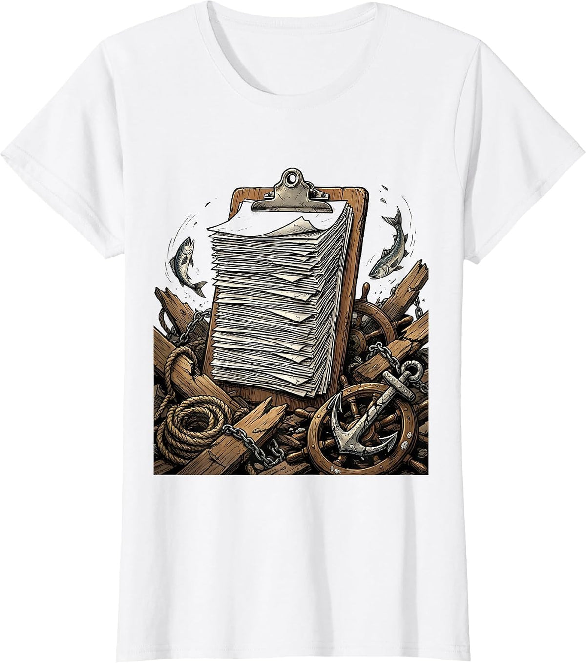 I Run a Tight Shipwreck Funny Chaos Graphic T-Shirt - White