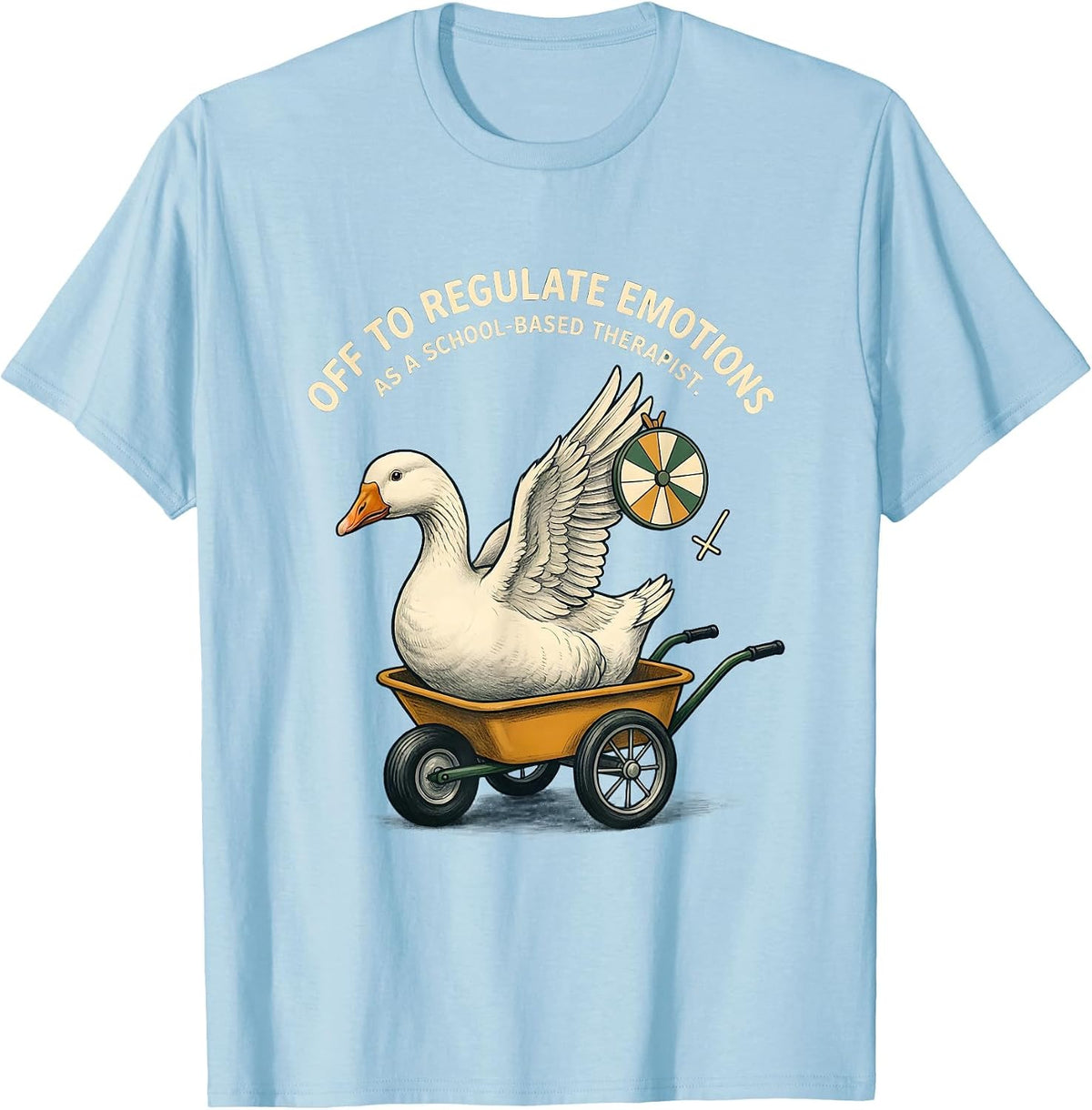 Men's Off To Regulate Emotions As A School-Based Therapist Funny T-Shirt - Baby Blue