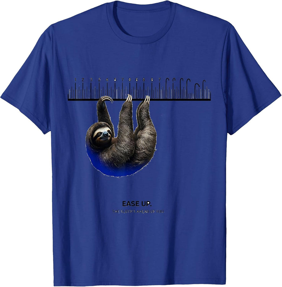 Ease Up The Sloth's Ahead Of You Funny Sloth Lover Humor T-Shirt - Royal Blue
