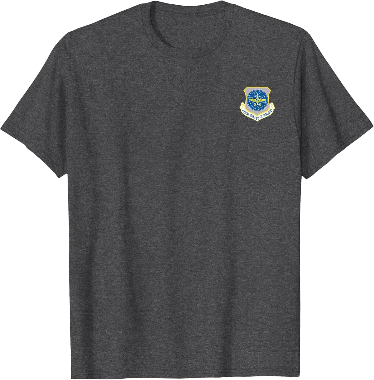 Air Mobility Command Veteran Soldier Vintage Small Logo T-Shirt - Dark Heather Grey