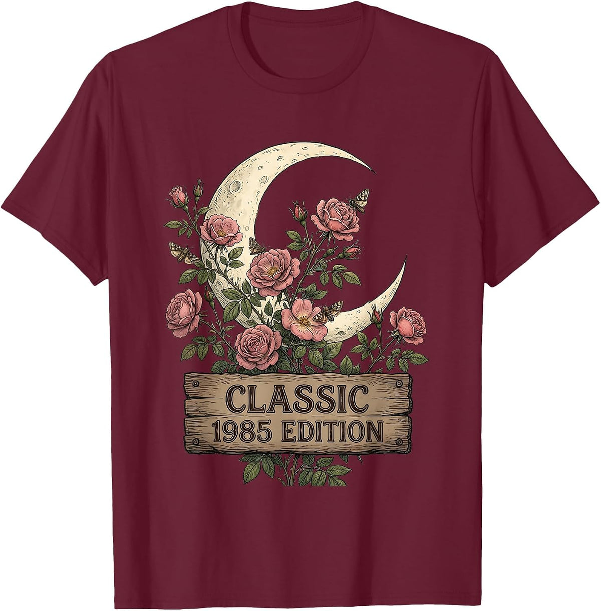 Vintage Classic 1985 Edition Birthday Design T-Shirt - Burgundy