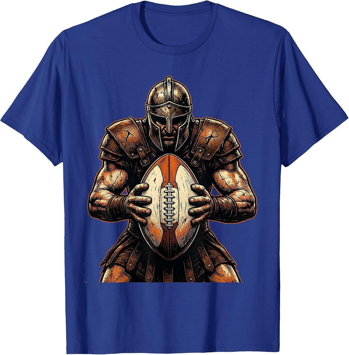 Men's Rugby Warrior Shield Graphic Design T-Shirt - Royal Blue