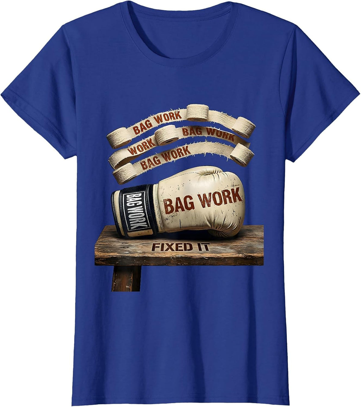 Women's Bag Work Fixed It Funny Boxing Gym Humor Boxer Gift T-Shirt - Royal Blue