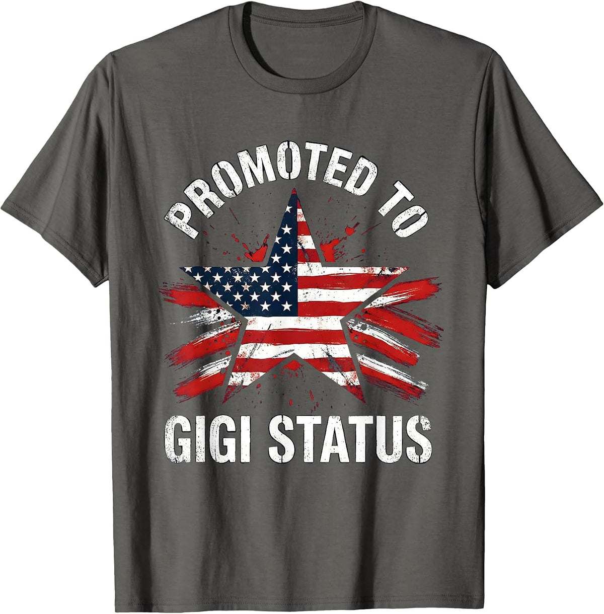 Men's Promoted to Gigi Status Grandma Gift Design T-Shirt - Asphalt Grey