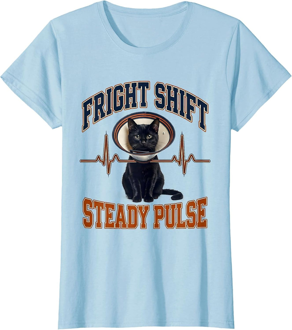 Fright Shift Steady Pulse Sports Vet Tech Veterinary T-Shirt - Baby Blue
