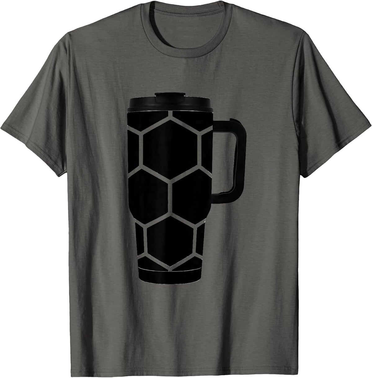 Soccer Dad Travel Mug Ball Graphic Tee T-Shirt - Asphalt Grey