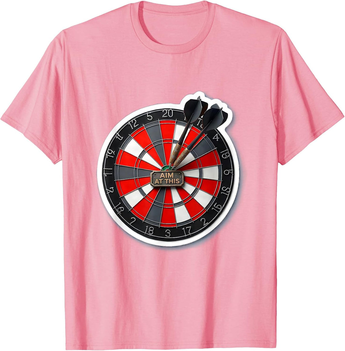 Men's Aim At This Funny Darts Player Target Shooting Humor T-Shirt - Pink
