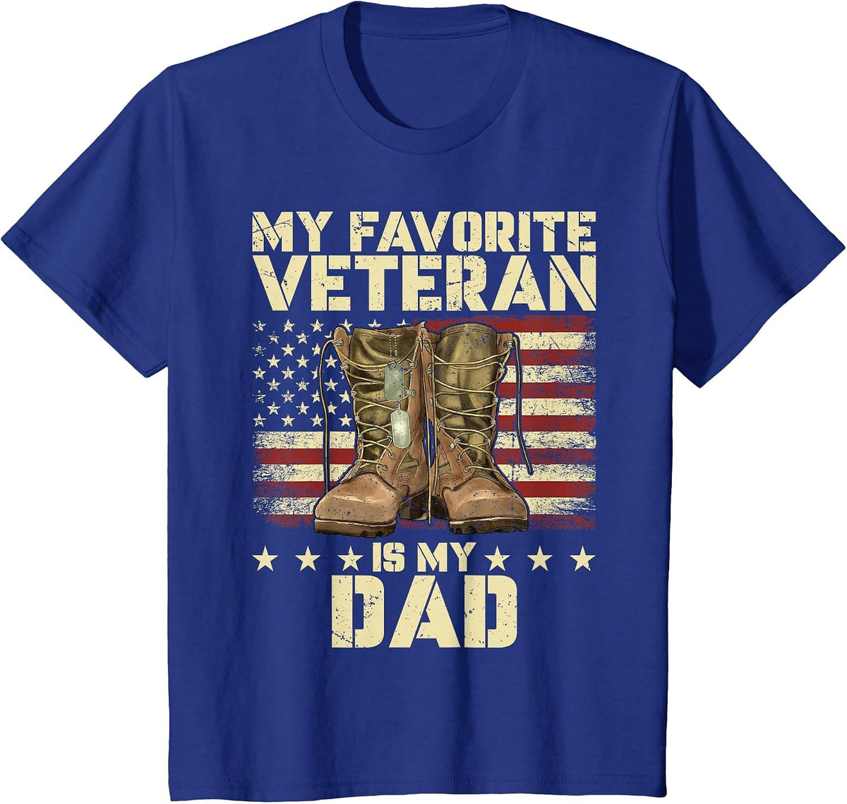 Father Veterans Day My Favorite Veteran is My Dad for Kids T-Shirt - Royal Blue