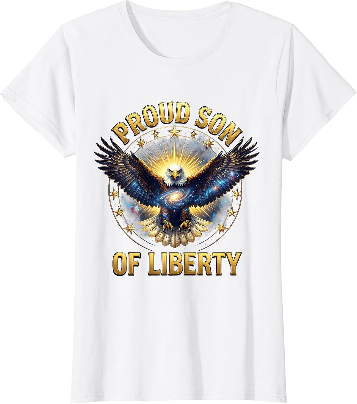 Proud Son of Liberty Patriotic Design T-Shirt - White