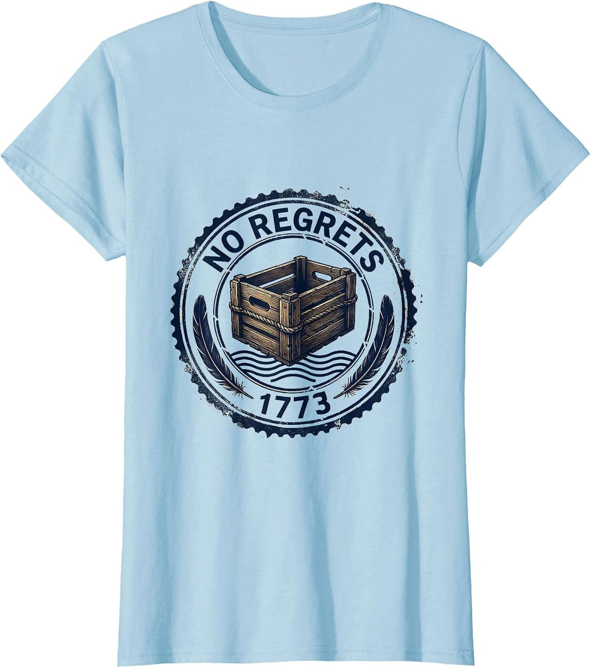Women's No Regrets 1773 Rubber Stamp Funny History Teacher 4th T-Shirt - Baby Blue
