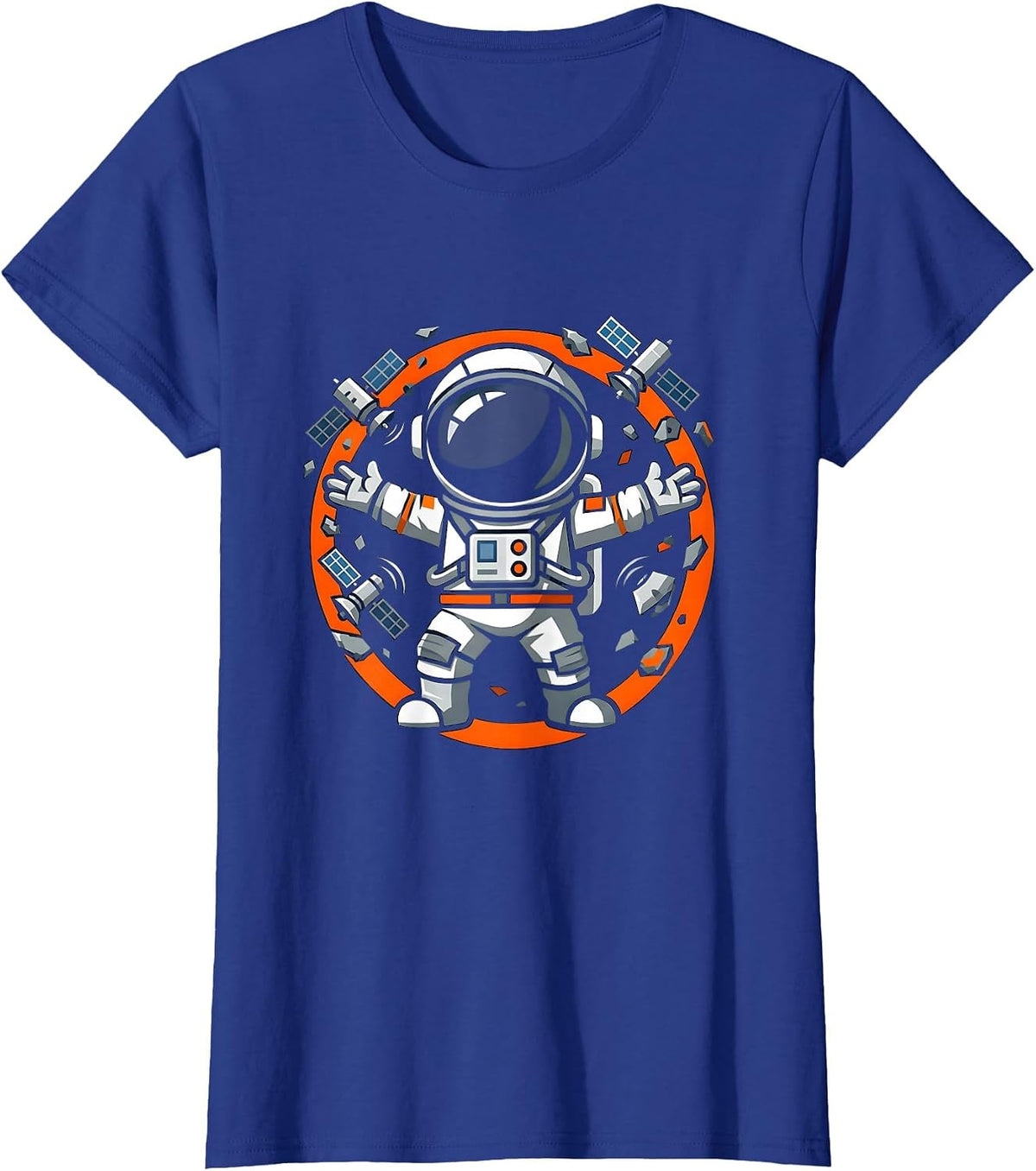 Women's Chaos Coordinator Astronaut Space Debris Design T-Shirt - Royal Blue