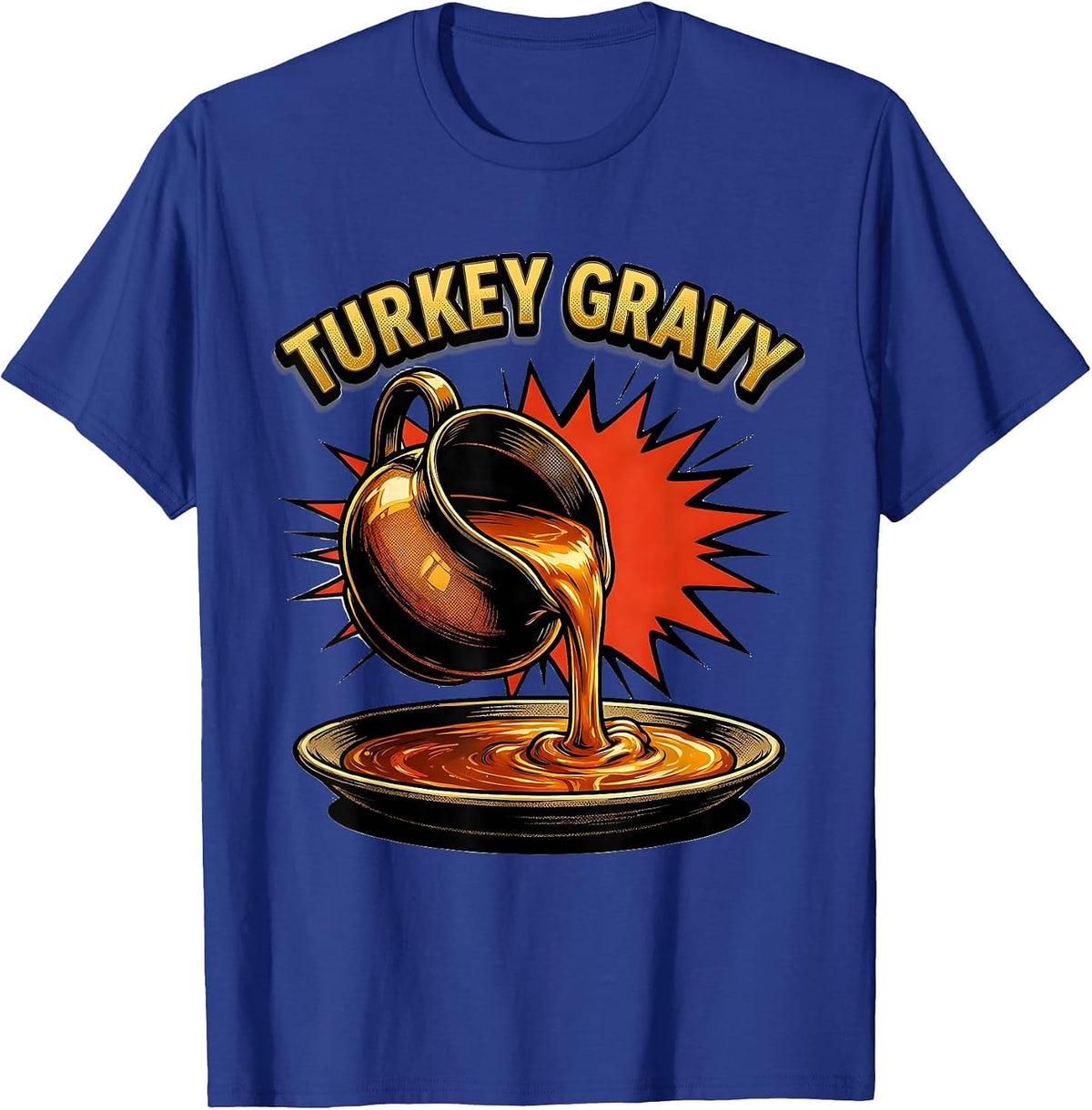 Men's Turkey Gravy Bootleg 90's Rap Rock Vintage Funny T-Shirt - Royal Blue