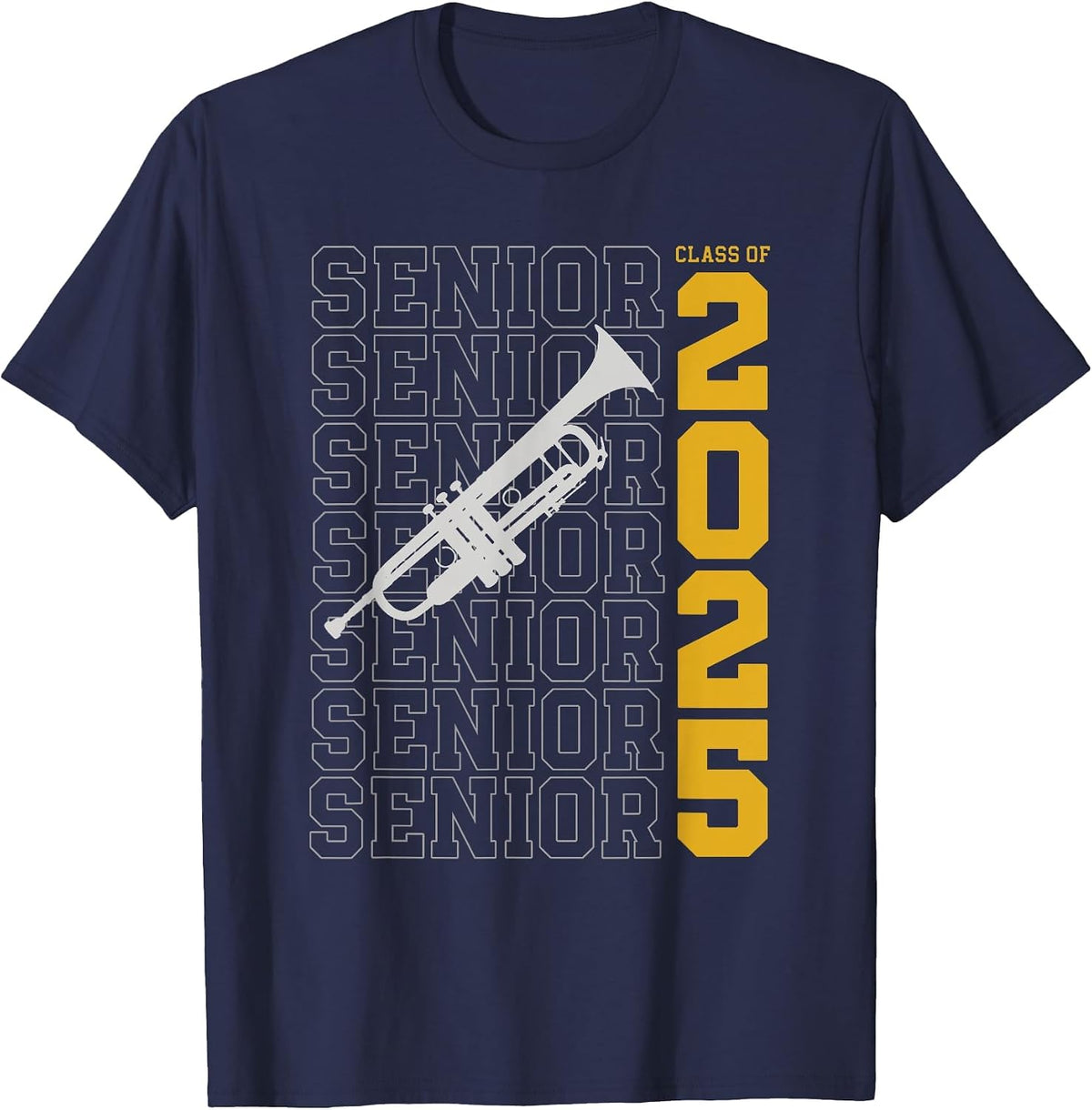 Class of 2025 Senior Trumpet for Trumpet Player T-Shirt - Navy Blue