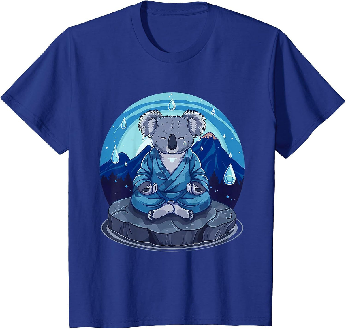 Koala Meditation Mountain Yoga Zen Buddha Buddhist Hindu T-Shirt - Royal Blue