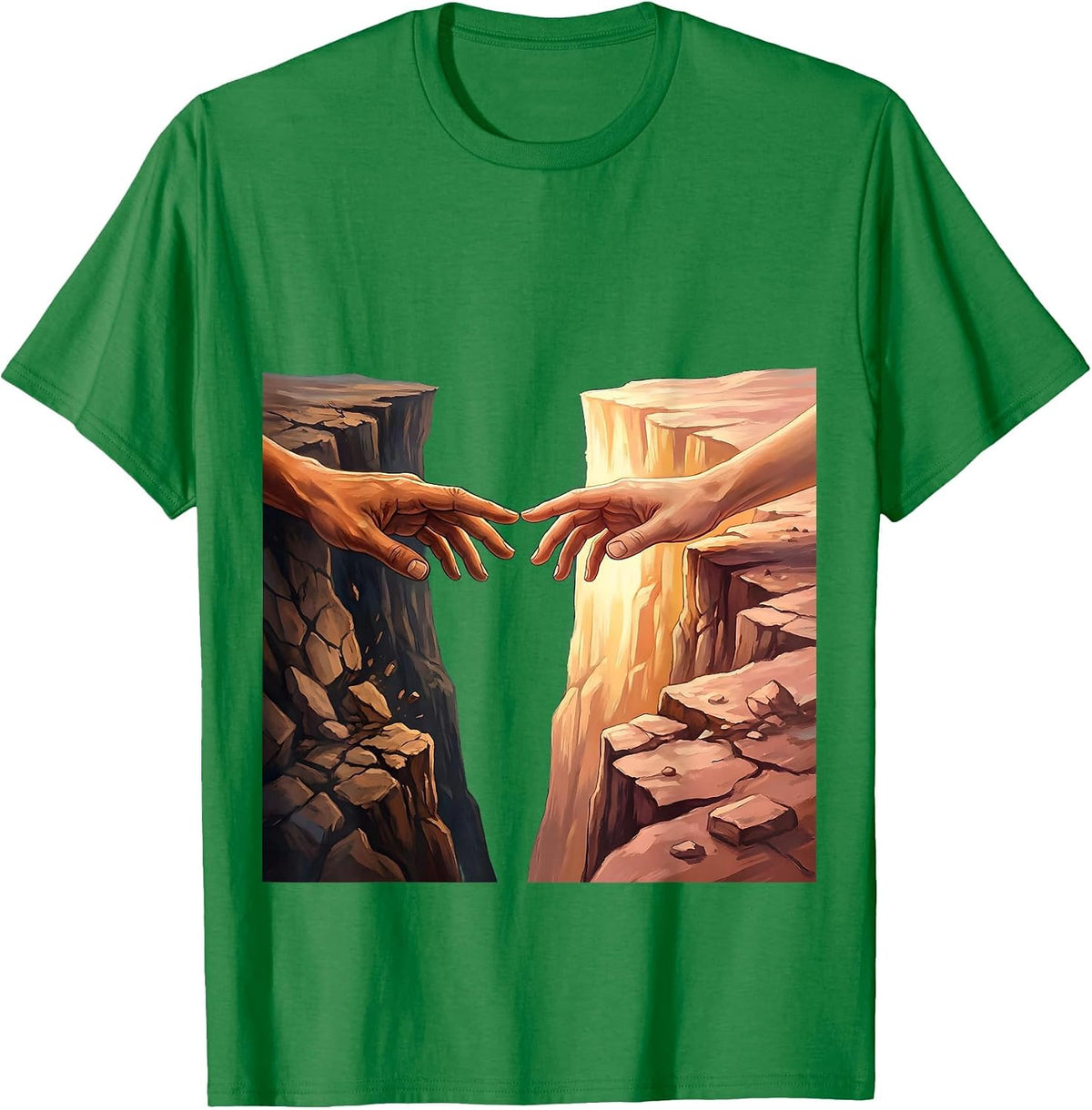 Men's Reaching Hands Suicide Awareness Graphic Design T-Shirt - Kelly Green