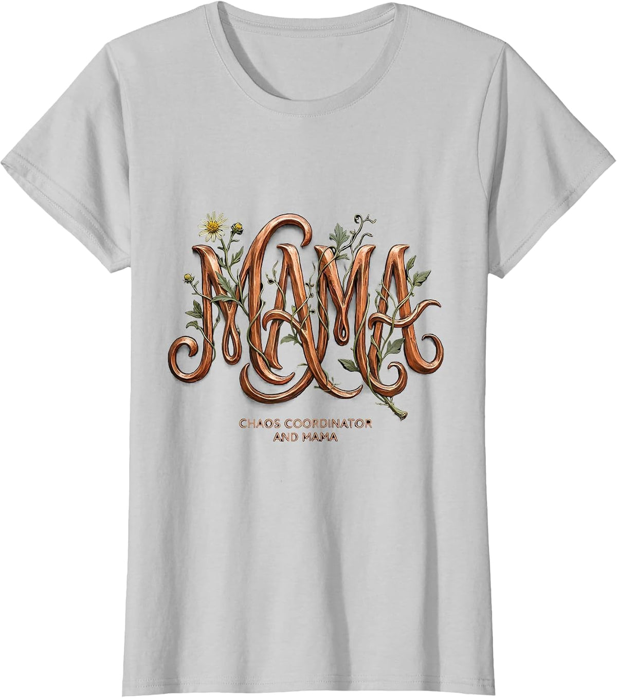 Chaos Coordinator And Mama Graphic Design T-Shirt - Silver Grey