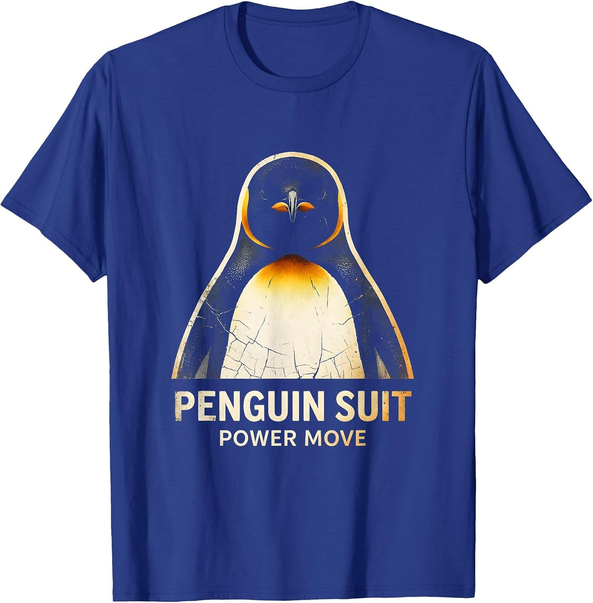 Penguin Suit Power Move Tuxedo Design T-Shirt - Royal Blue