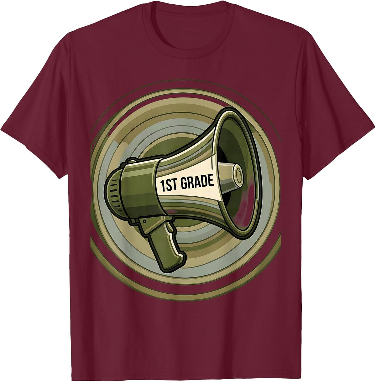 1st Grade Camo Back To School Boy Teacher Grade Level T-Shirt - Burgundy