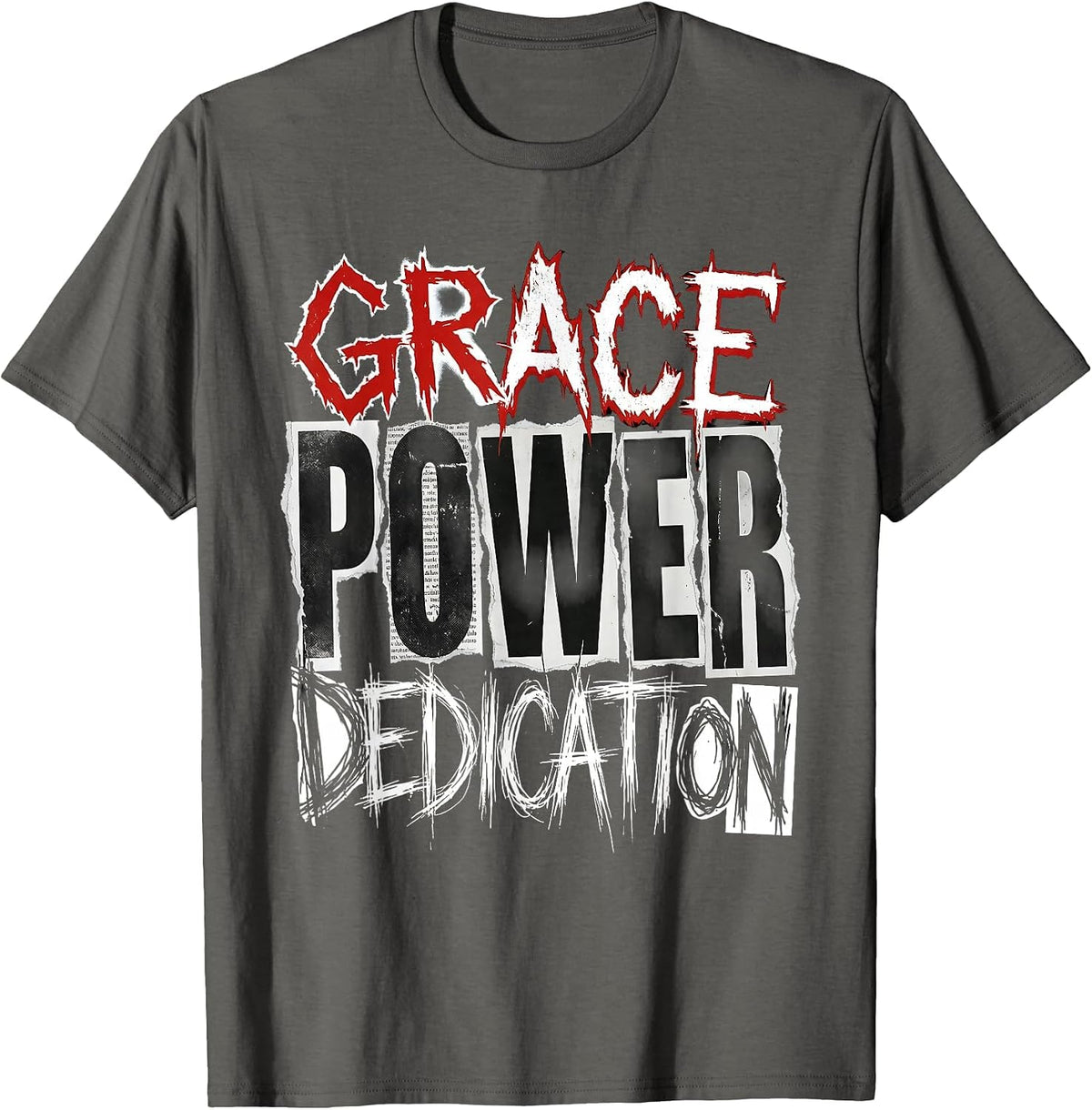 Grace Power Dedication Gymnastics Life Design T-Shirt - Asphalt Grey