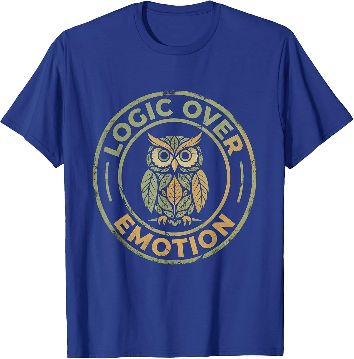 Men's Logic Over Emotion Facts Over Feelings Design T-Shirt - Royal Blue