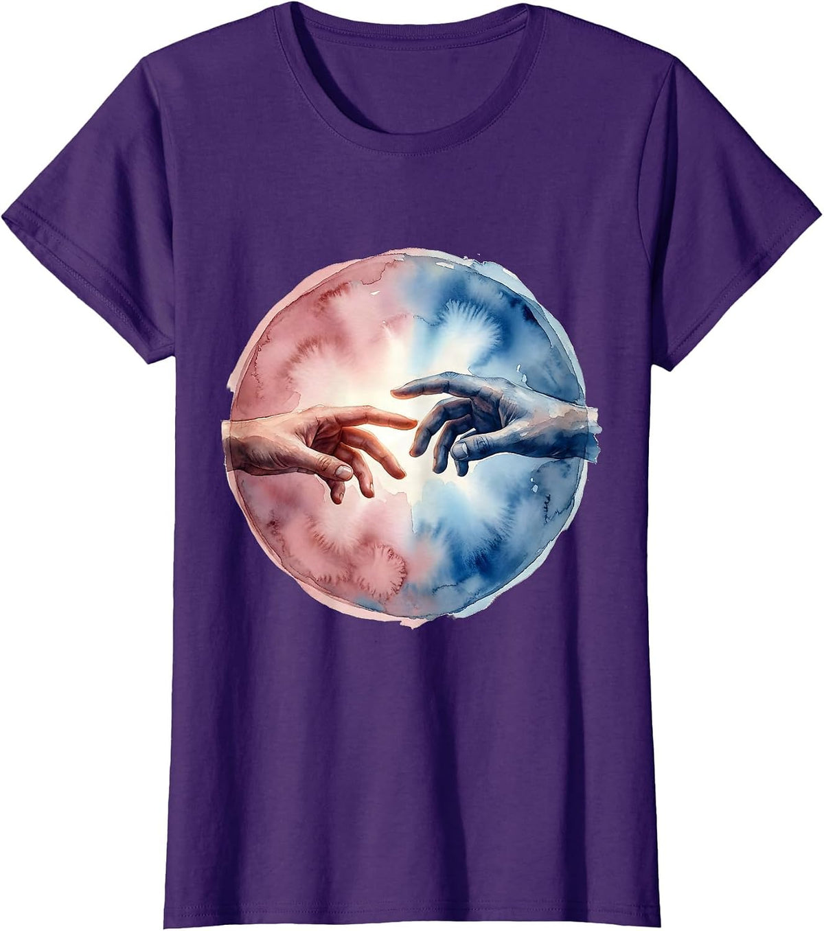 Women's Reaching Hands Suicide Prevention Awareness Design T-Shirt - Purple