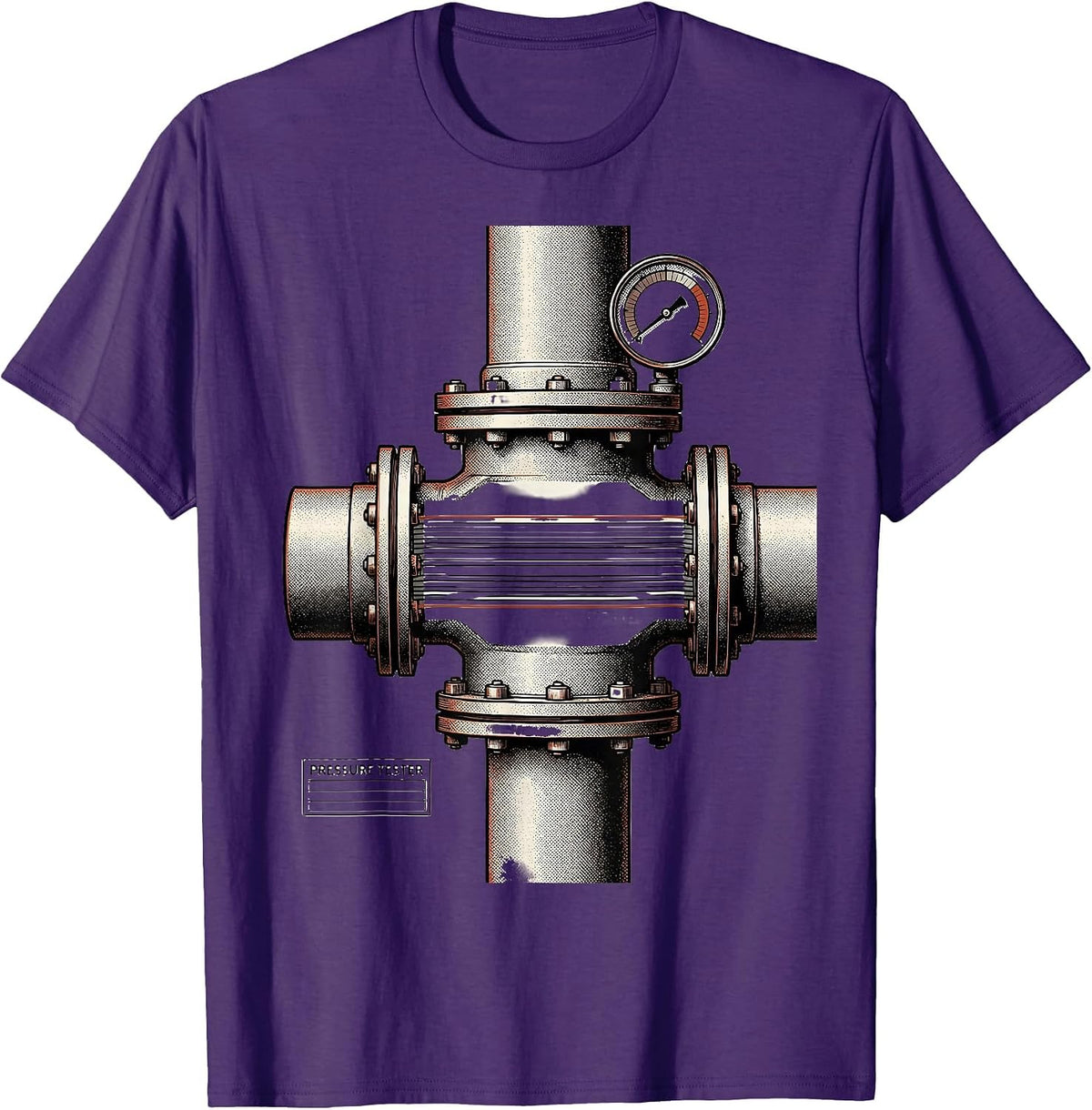 Men's Pressure Tester Funny Plumber Pipefitter Occupational Humor T-Shirt - Purple
