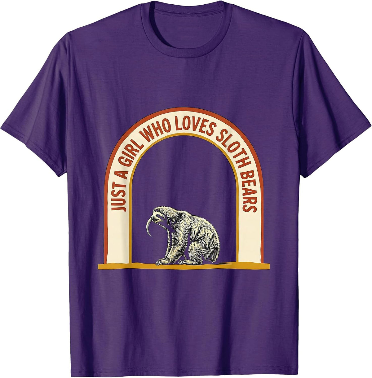 Just A Girl Who Loves Sloth Bears Cute Bear Lover Gift T-Shirt - Purple