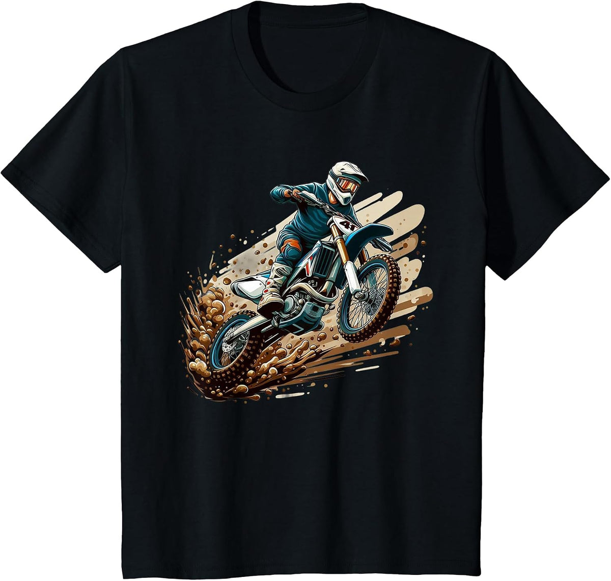 Motocross Enduro Supermoto Bike Dirt Biker Kids Boys T-Shirt - Black