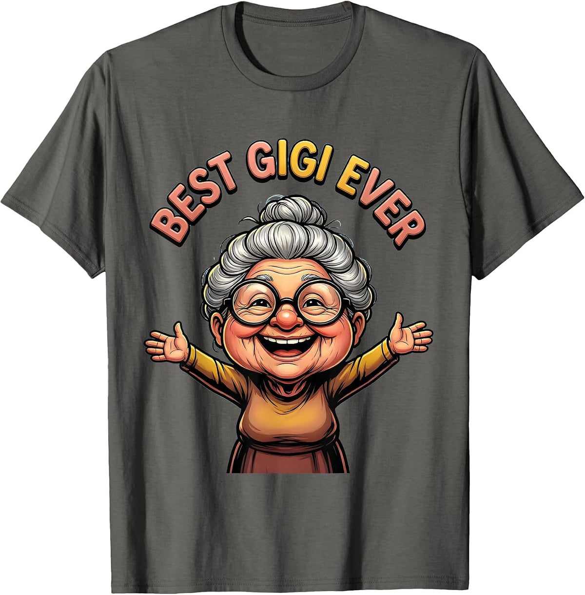 Men's Best Gigi Ever Proud Grandparent Design T-Shirt - Asphalt Grey