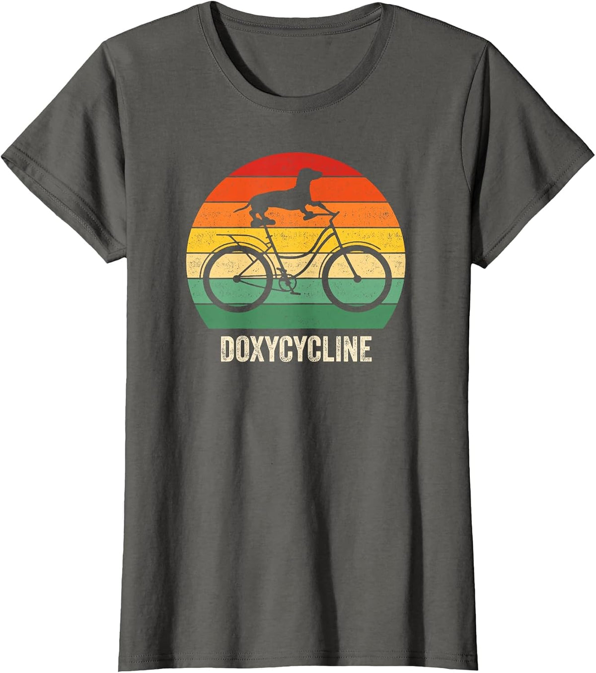 Doxycycline – Funny Pharmacy Vet Tech Dachshund T-Shirt - Asphalt Grey