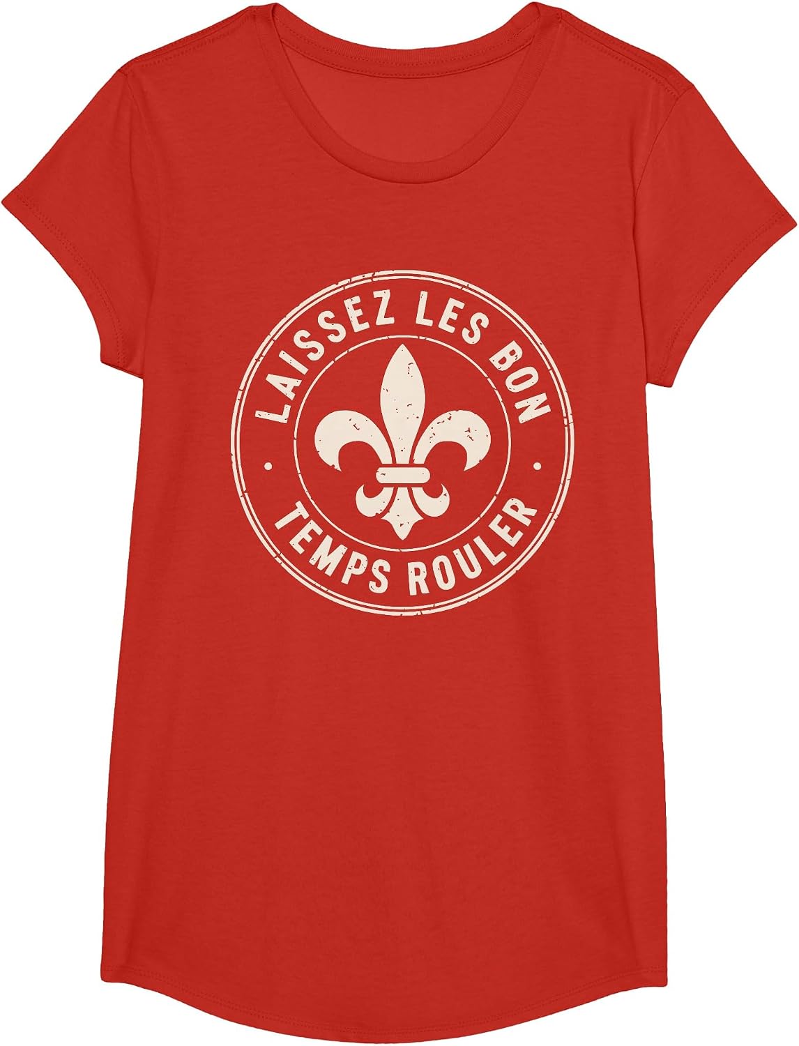 Laissez les Bon Temps Rouler Mardi gras Fleur de lis T-Shirt - Girls Red