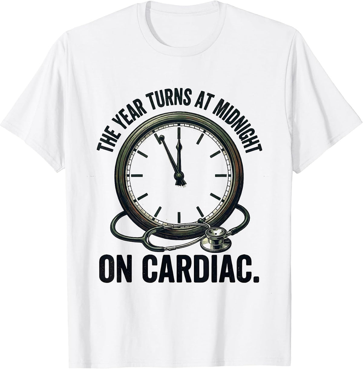 Men's The Year Turns At Midnight On Cardiac Vintage Nurse T-Shirt - White
