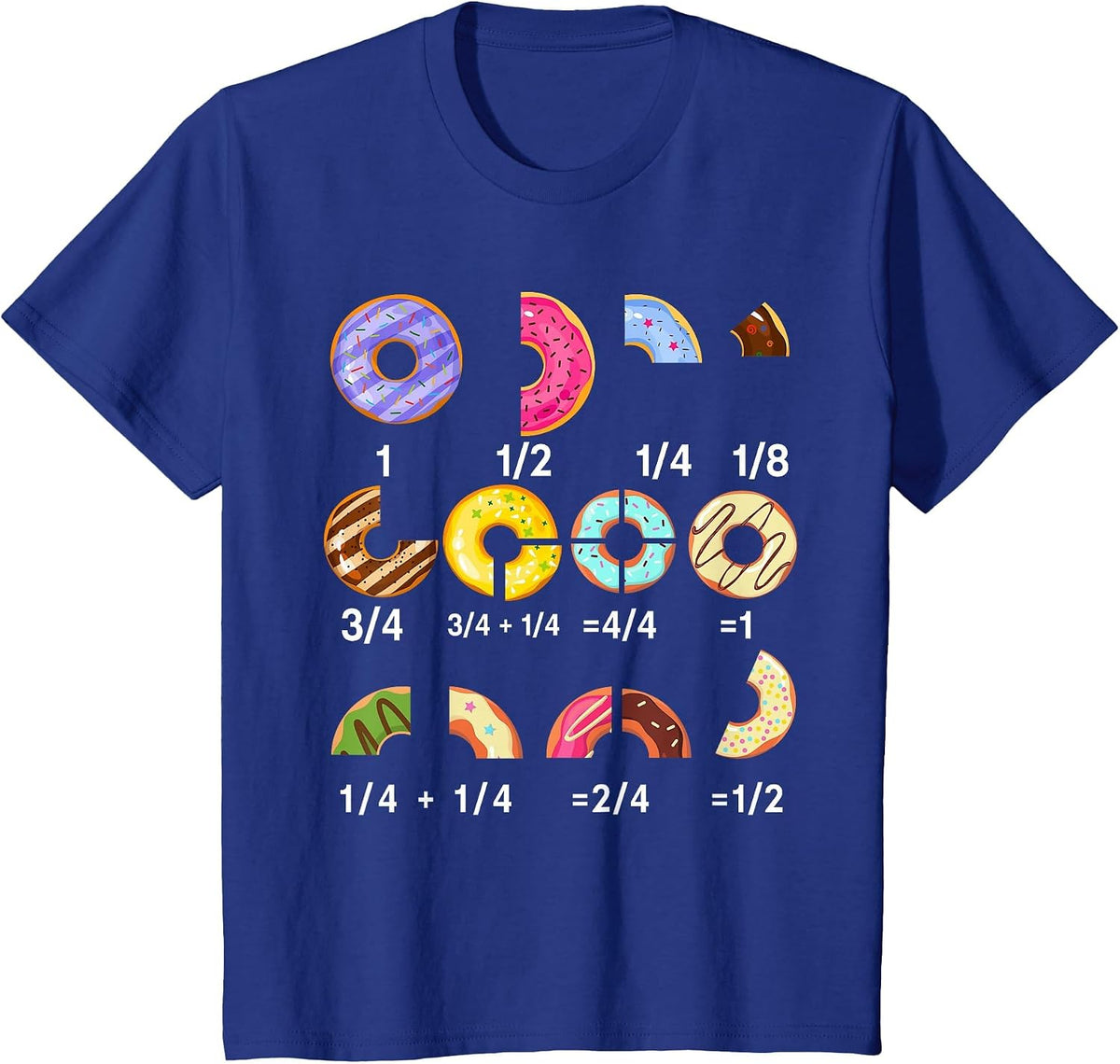Funny Math Donut Back to School Math Teacher Sarcastic Humor T-Shirt - Royal Blue