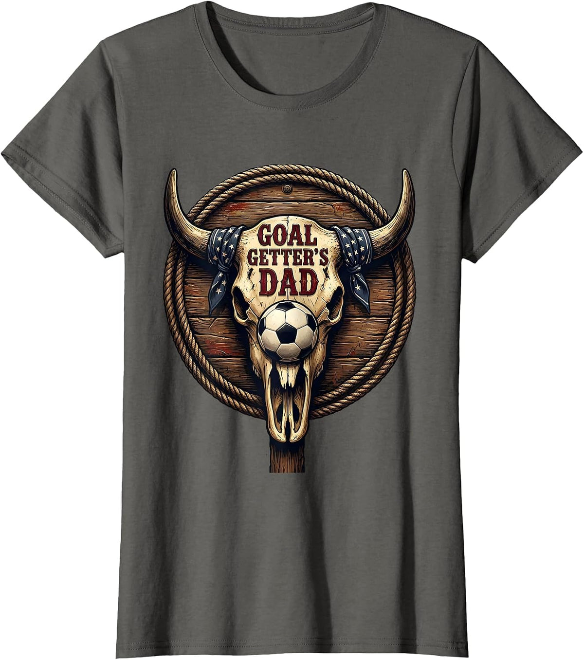 Women's Goal Getter's Dad Soccer Pride Design T-Shirt - Asphalt Grey