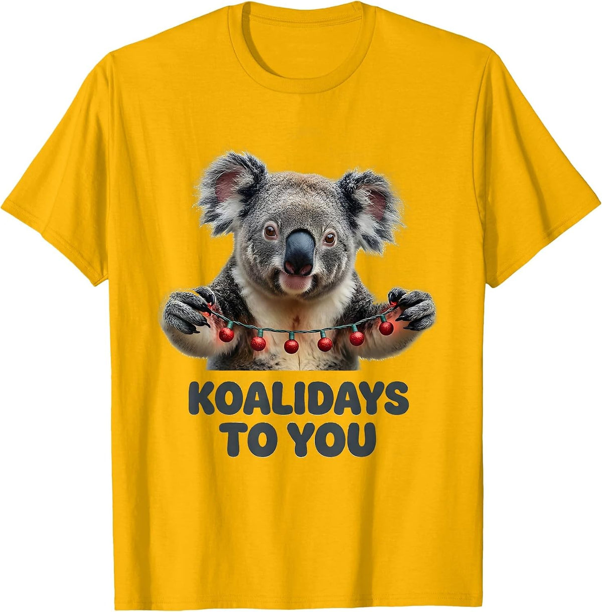 Men's Koalidays To You Funny Koala Pun Animal Lover Gift T-Shirt - Golden Yellow