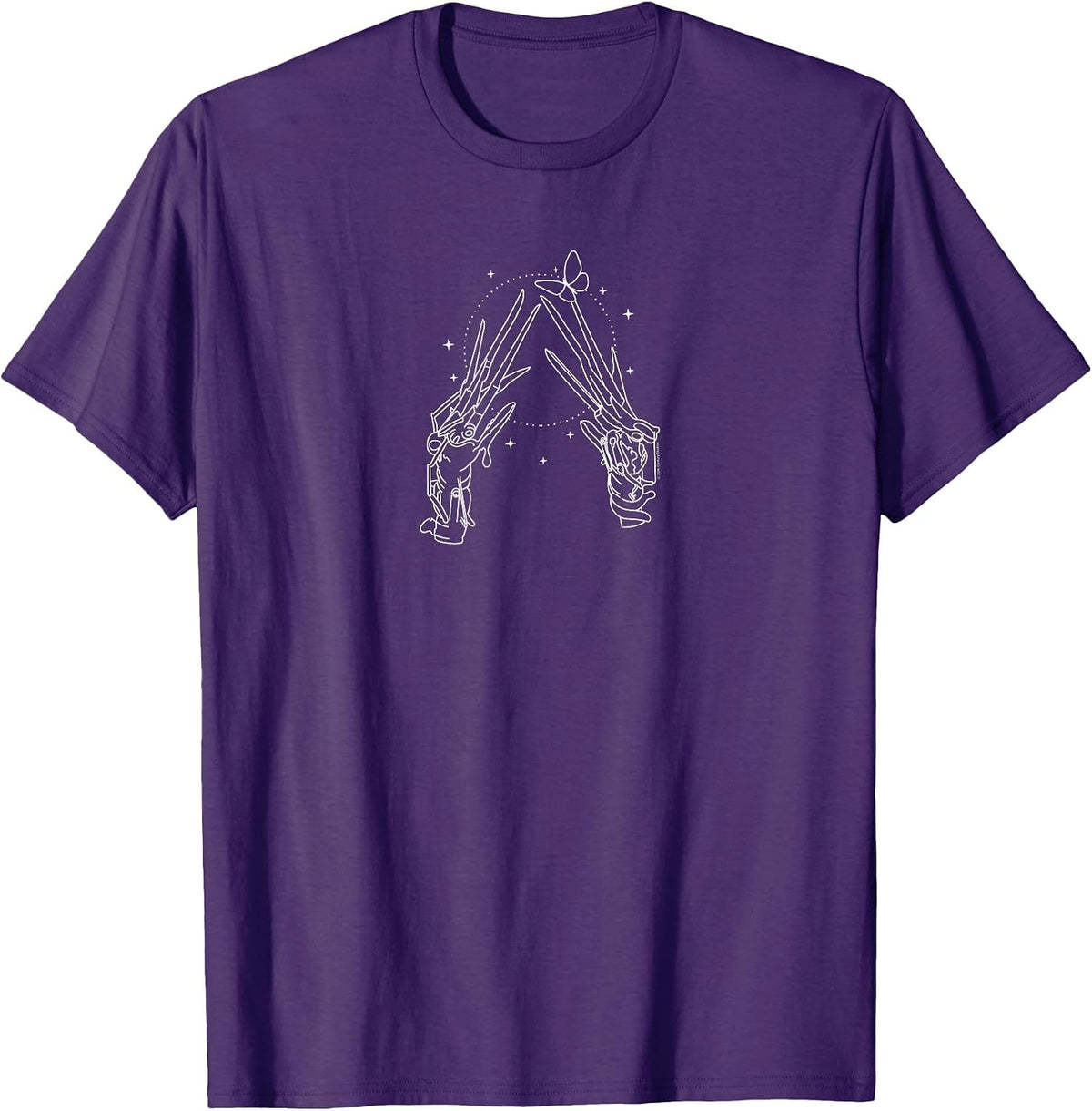 Edward Scissorhands Celestia's Scissors Line Art Small Logo T-Shirt - Purple