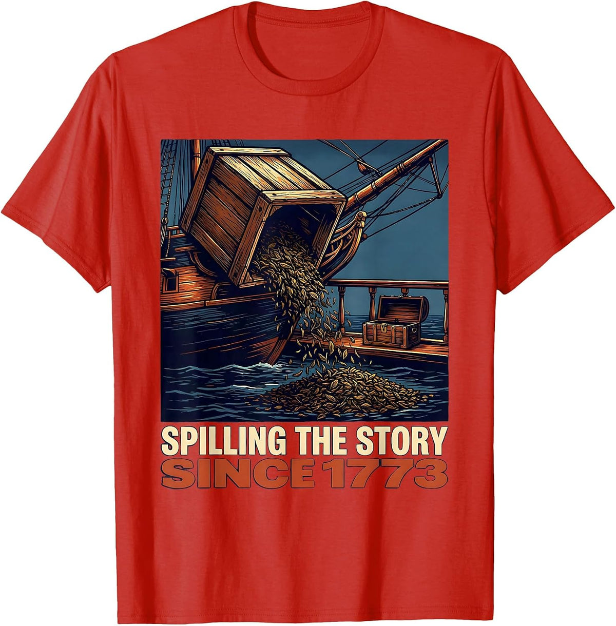 Men's Spilling The Story Since 1773 Funny History Teacher Humor T-Shirt - Red