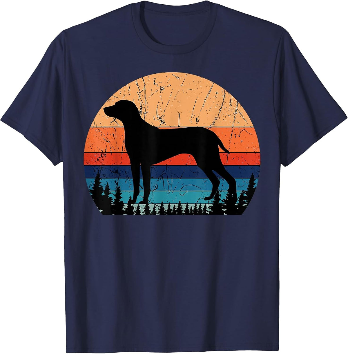 Vizsla Hungarian Retro Sport Hunting Breeders T-Shirt - Navy Blue