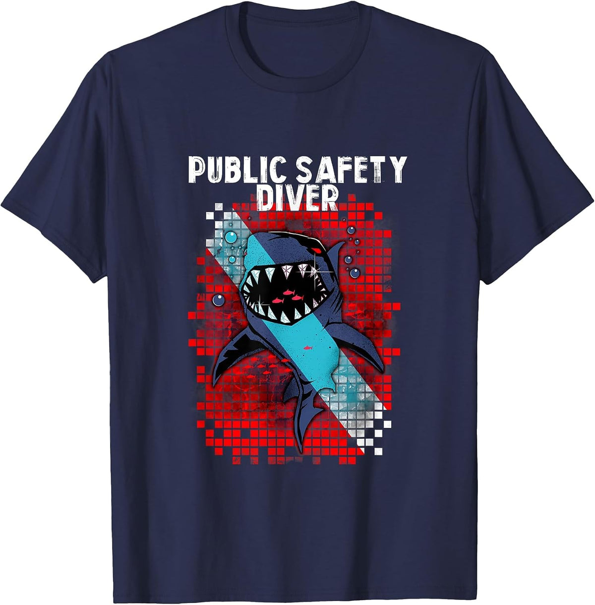 Scuba Dive Flag Public Safety Diver Rescue Search Recovery T-Shirt - Navy Blue