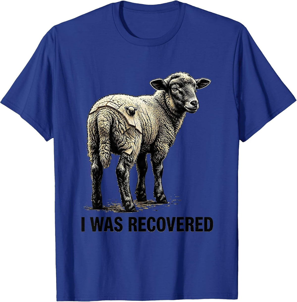 I Was Recovered Faith Psalm 23 Lost Sheep Minimalist T-Shirt - Royal Blue